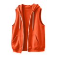 thumbnail image 5 of Sleeveless Hoodie Women Summer Fall Casual Zip Up Jacket Hooded Sweatshirt with Pockets Vest Outerwear, 5 of 8