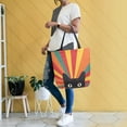 thumbnail image 4 of FORMRS Womens Canvas Tote Bag with Zipper Inner Pocket Shoulder Handbag, Black Cat, 4 of 7