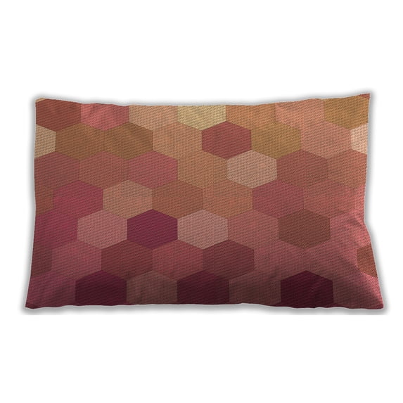 Ahgly Company Patterned Outdoor Rectangular Construction Cone Orange Lumbar Throw Pillow, 13 inch by 19 inch