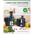thumbnail image 4 of Juicer Machine, Electric Centrifugal Juicer with Titanium Enhanced Cut Disc, Dual Speeds with 2.5" Feed Chute, for Fruits and Veggies, Anti-Drip, Includes Cleaning Brush, BPA-Free Black, 4 of 5