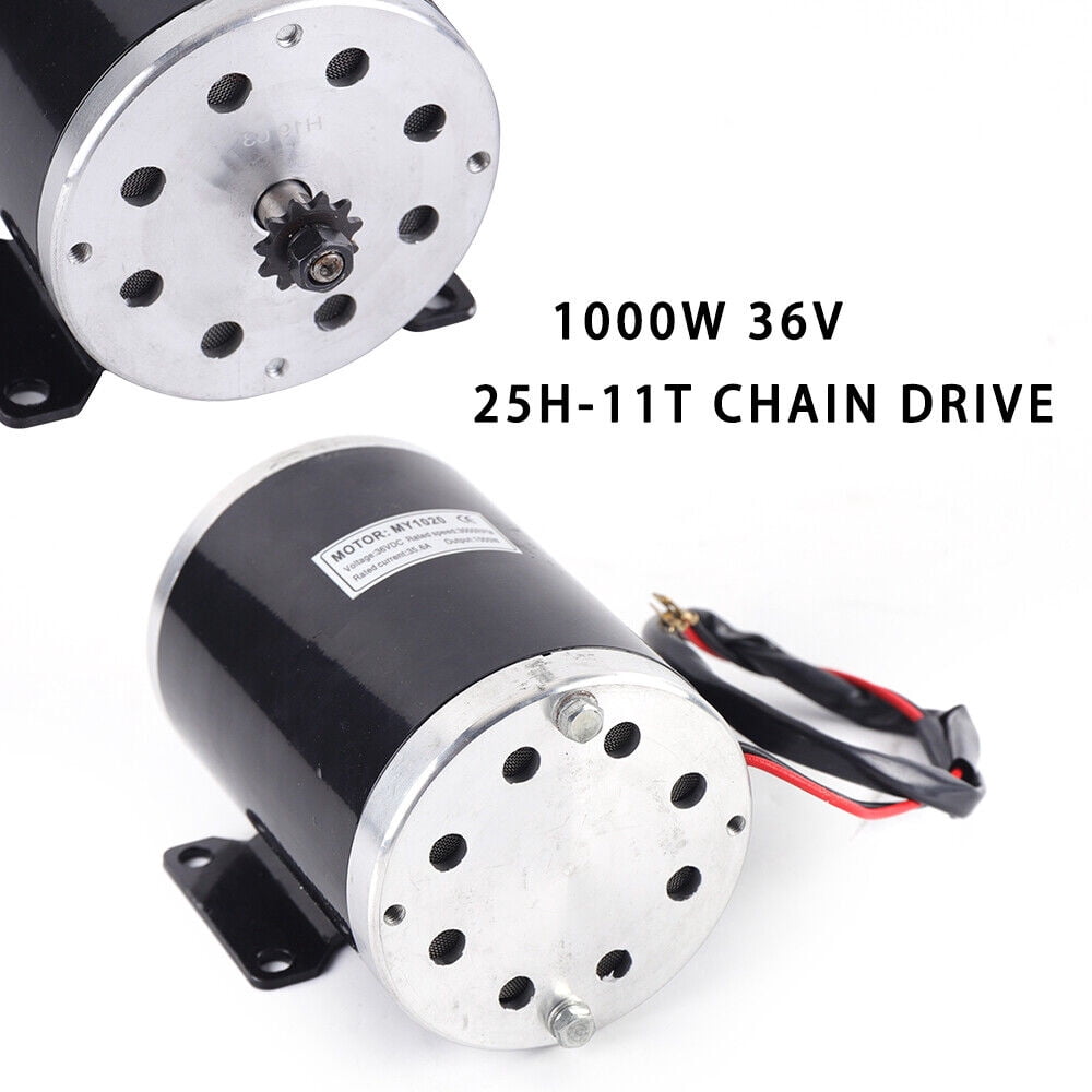1000W 36V DC Brushed Electric Motor – MY1020 Type with 25H-11T Chain Drive for Mini Bike, Go-Kart, Quad, and DIY Projects