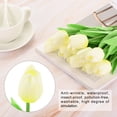 thumbnail image 4 of Uxcell 20pcs Tulips Artificial Flowers, Artificial Flowers Fake Tulip Stems Real Touch for Decoration (Light Yellow), 4 of 7