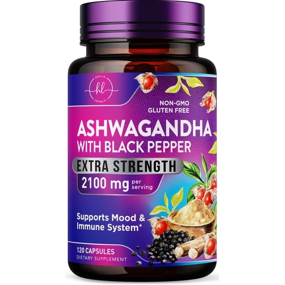 Ashwagandha Supplements for Women - Max Absorption with Black Pepper Extract - Extra Strength Ashwagandha Capsules with Plant Powder & Root Extract - Non-GMO, USA Bottled - 120 Vegetarian Capsules