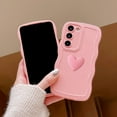 thumbnail image 2 of for Galaxy S23+ Plus Case 5G(6.6" 2023),Cute 3D Colors Love Heart Wavy Frame Full Protection for Samsung Galaxy S23+ 6.6" Soft TPU Shockproof Phone Cover for Women Girls,Pink, 2 of 12