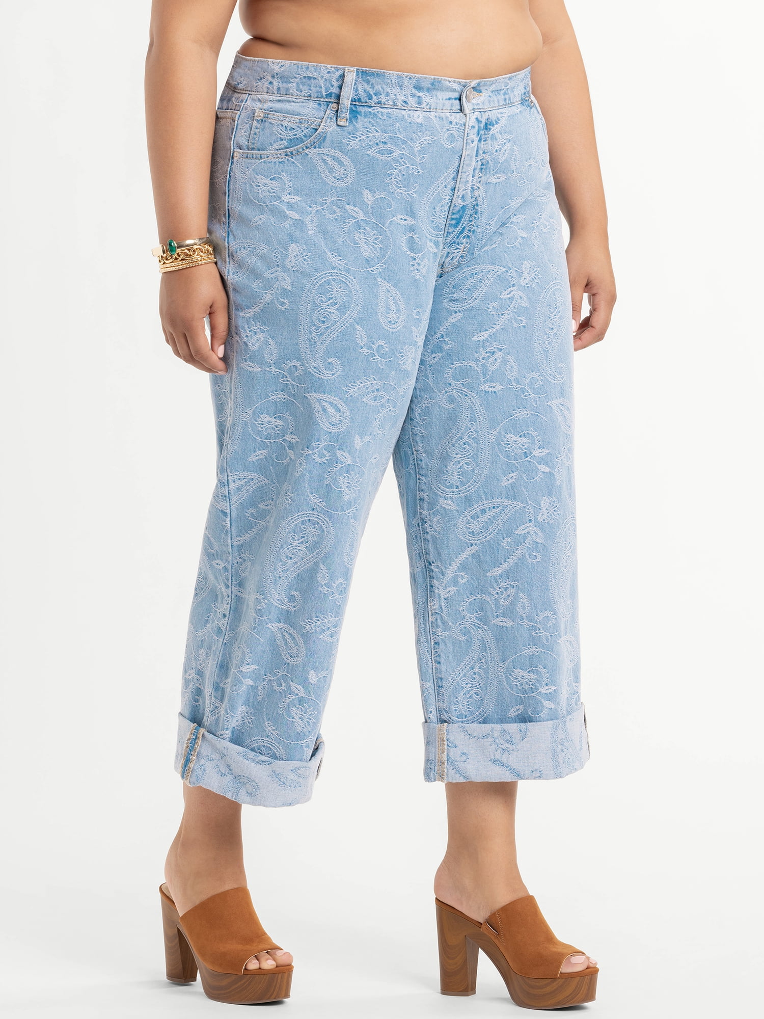 Jessica Simpson Women's Plus Size Zinnia Wide Leg Jeans, Sizes 16W-24W