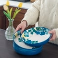 thumbnail image 3 of Pasta Salad Serving Bowls Blue Ceramic 4-Count, 3 of 8