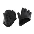 thumbnail image 2 of Guantes de Media Palma Hugo Cuero Artificial para Baile Hip Hop negro, 2 of 7