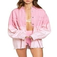 thumbnail image 1 of Veste en Denim Effiloché Surdimensionnée pour Femmes Caitzr, Veste en Jean Décontractée Style Boyfriend, 1 of 7