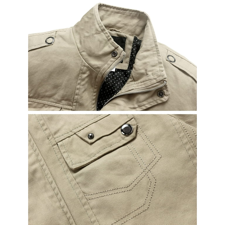 Wantdo men's cotton cheap stand collar windbreaker jacket