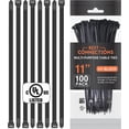 thumbnail image 5 of Best Connections 200 Pieces 11" UV Black Nylon Cable Straps Zip Ties 50 Lbs Tensile Strength, 5 of 10
