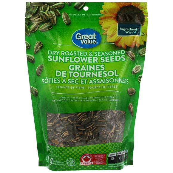 Great Value Dry Roasted & Seasoned Sunflower Seeds, 400 g