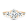 thumbnail image 2 of ESTE ORIGIN 2.25CT Oval Lab-Grown Diamond Oval Trilogy Engagement Ring in 18K Rose Gold Half-Pave Band for Women US 5, 2 of 7