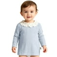 thumbnail image 4 of Huanglei Autumn Long Sleeve Girls Blouse With Floral Lace Collar Cute Ruffle Trim Top For Toddler Girls Soft Comfortable Daily Wear Girl's Casual Tees 2-3 Years, 4 of 5
