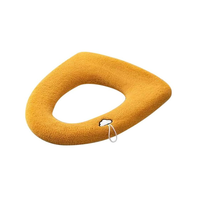 Winter Toilet Seat Cover, Thickened Knit Cushion for Cold Bathrooms, Machine-Washable & Snap-On Design for Standard Seats