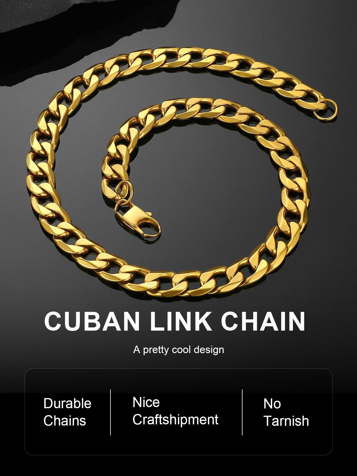 ChainsProMax Mens Necklace 316L Stainless Steel Sturdy Curb Chain Necklace Hip Hop Jewelry Gift