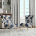 thumbnail image 2 of Designart "Renaissance Florals: Blue Victorian Elegance VII" Blue Floral Upholstered Accent Chair - Cottage Arm Chair For Bedroom, 2 of 5