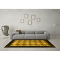 thumbnail image 3 of Ahgly Company Machine Washable Indoor Round Abstract Yellow Modern Area Rugs, 4' Round, 3 of 4