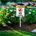 thumbnail image 3 of Eveokoki Caution No Dumping Sign 4.6 x 6 Inch Outdoor Aluminum Yard Signs with Metal Stakes for Private Property Grass Lawn No Trash Dumping, 3 of 7