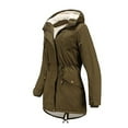 thumbnail image 3 of LEEYNEER Women Winter Parka Coat Hooded Warm Thickened Plush Cotton Windproof Jacket Fleece Lined Mid Length Puffer Coat with Drawstring Waist, 3 of 4