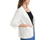 thumbnail image 4 of BLAZER CASUAL DE MUJER CON SOLAPA Y UN BOTÓN, TRES CUARTOS DE MANGA A RAYAS, COLOR BLANCO, 4 of 6