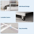 thumbnail image 5 of QinaQin Twin Daybed with Trundle and LED Lights, Metal Bed Frame with Linen Upholstered Headboard and Charging Station for Guest Room, 5 of 7
