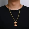 thumbnail image 4 of Baseball Initial A-Z Letter Pendant Necklace Cuban Chain Stainless Steel Jewelry, 4 of 7