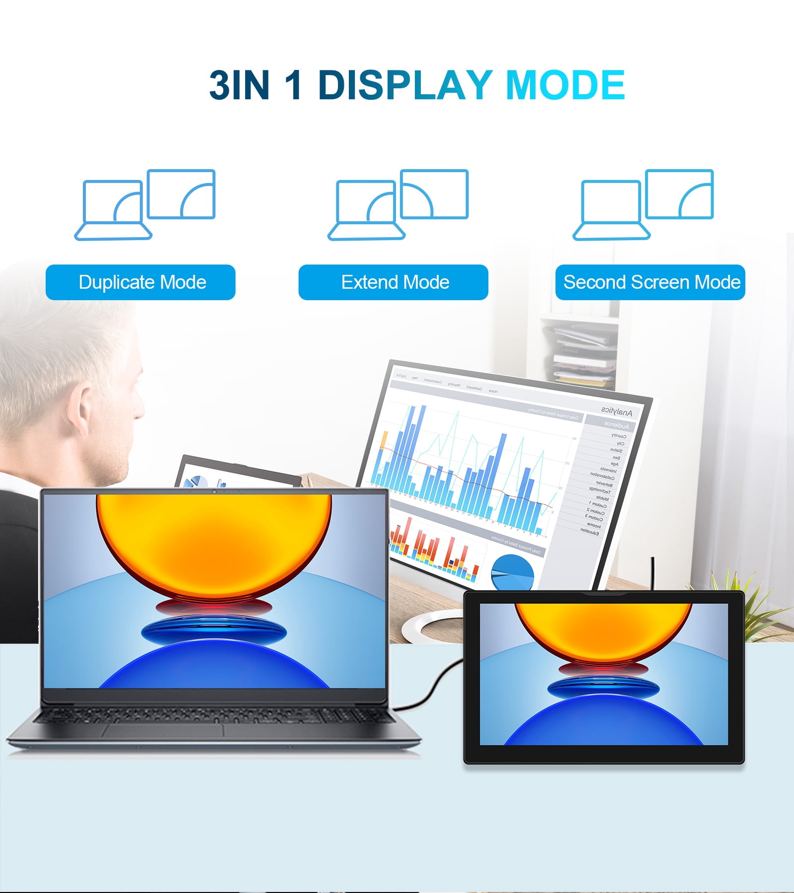 HOWENS 8 inch Touchscreen Monitor, FHD 1280*800 IPS Screen HDMI Monitor Compatible with R Pi 5/4/3/2