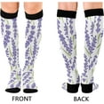 thumbnail image 2 of FREEAMG Lavender Compression Socks Women Men Long Stocking (20-30mmHg) Travel Knee High Stockings for Athletic Sports,Running,Cycling,Nursing, 2 of 7