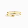 thumbnail image 1 of Anillo de plata de ley S925 con doble capa cruzada, moderno anillo de dedo índice simple de tres líneas para mujer, 1 of 6