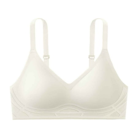 Minimizer Bras for Women Women s Front Side Buckle Lace Edge Without Steel Ring Movement Seamless Gathering Adjustment Yoga Sleep Large Bra Push Up Bras for Women(Size:S)