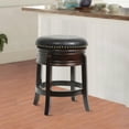 thumbnail image 6 of Benjara Sabi 24" Swivel Counter Stool-Solid Wood-Faux Leather-Cappuccino-Brown, 6 of 6