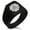 Black, variant on Stainless Steel Sakai Samurai Crest Needle Stripe Pattern Biker Style Polished Ring