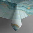 thumbnail image 4 of Teal Gold Marble Pattern Rectangle Tablecloth 60"x102",Waterproof Polyester Rectangle Table Cloth, Wipeable Spillproof Polyester Tablecloth for Dining, Camping, Indoor and Outdoor, 4 of 6