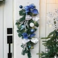 thumbnail image 2 of Barton 2Pcs 28" Prelit Christmas Home Decoration 8.20"Height Teardrop Swag Warm White Light Blue/White, 2 of 5