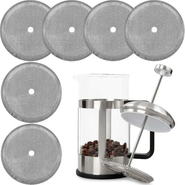 Filtro de repuesto para prensa francesa Filtro de prensa de café de 4 pulgadas malla de acero inoxidable reutilizable para cafeteras de té de prensa francesa de 34oz/1000ml 6pcsA Kuyhfg Bienvenido a Kuyhfg