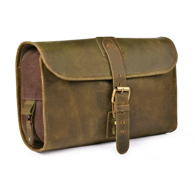 Neceser colgante de piel LEATHER VILLAGE Vintage Mud