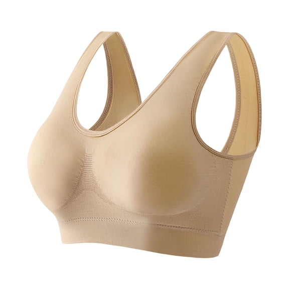 Abomasnow Sports Bras for Women Plus Size for Large Breasts Non Wired Inserts Washable Padded Push Up Vest Crop Top S-5XL