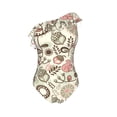 thumbnail image 4 of Yiaed Squirrel In The Forest Print Women One Piece Swimsuits Tummy Control One Shoulder Bathing Suits Pattern Ruffle Swimwear-Large, 4 of 8
