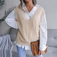 thumbnail image 2 of JINMGG 2024 Fall Winter Plus Size Sweaters for Women Clearance,Fashion Women Casual V-Neck Hollow Diamond Knitted Vest Sweater Vest, 2 of 3