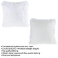 thumbnail image 3 of Somerset Home Himalayan Faux Fur Pillow - 18” Luxury Square Accent Décor Pillow Cover & Insert, White, 3 of 6