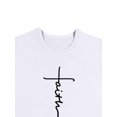 thumbnail image 4 of T-Shirt Col Rond Imprimé Croix Foi pour Femmes, 4 of 7