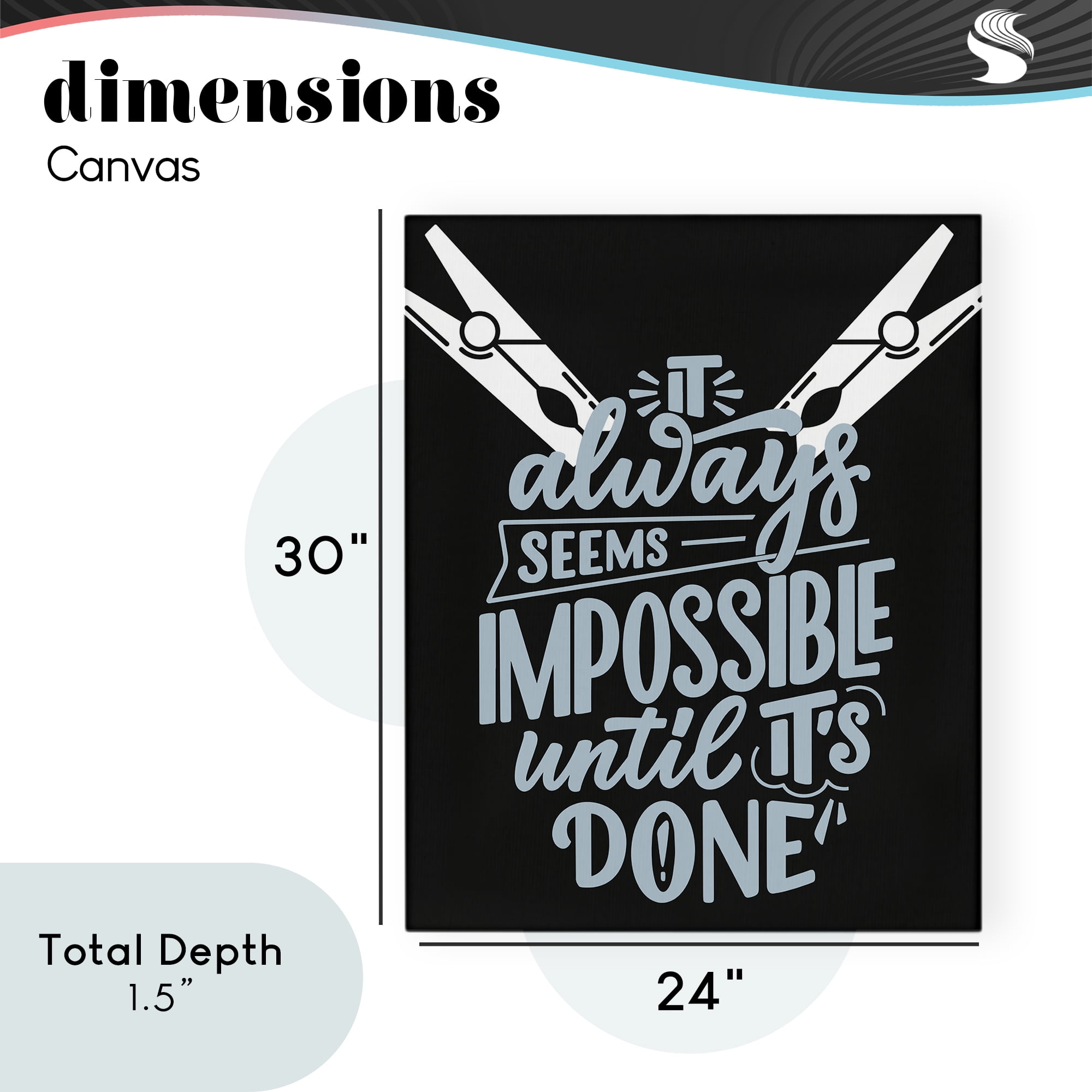 Impossible Until It's Done Canvas Wall Art, design by Jesse Keith