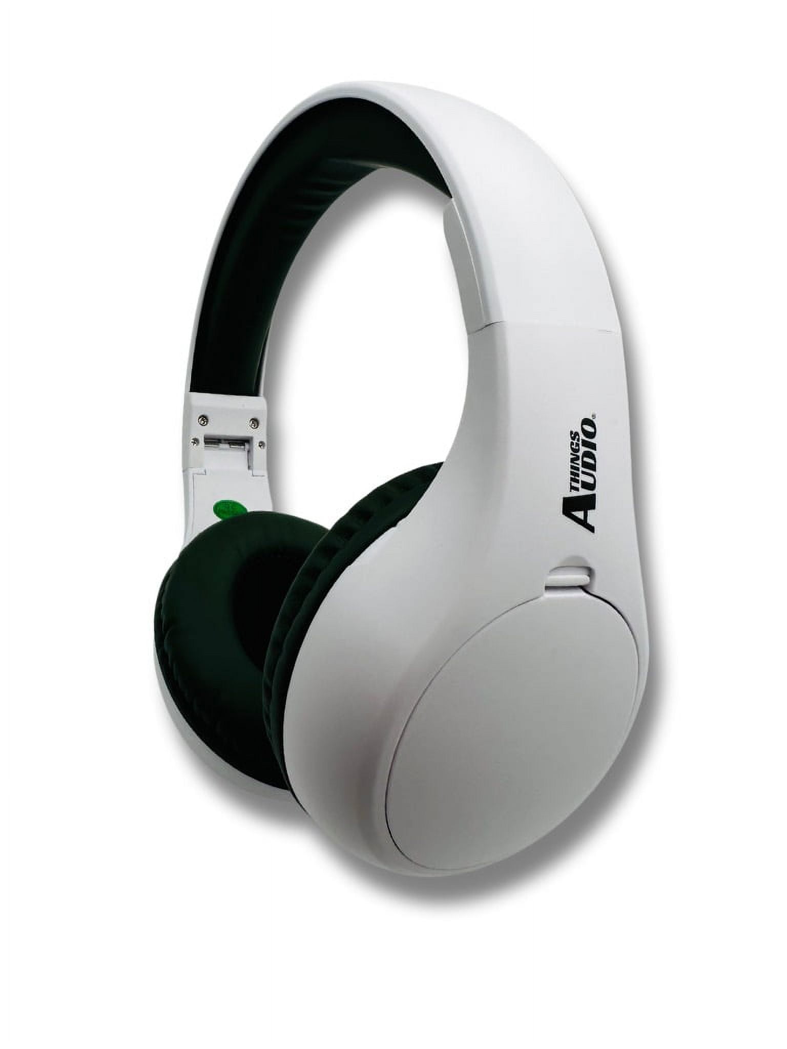 Things Audio Portable Personal FM Radio Headphones, Pull-Out Antenna, White & Army Green