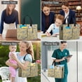 thumbnail image 6 of Canvas Tote Bag for Women with Compartments, Large Cute Golden Floral Teacher Student Shoulder Bag Nurse Purses Crossbody Bags Work Laptop Book Bag Satchels Handbags, 6 of 6