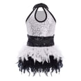 thumbnail image 4 of Haitryli Feather Skirted Leotard for Girls Hip Hop Latin Jazz Dance Bodysuit Gymnastic Tutu Dress Ballerina Outfits White 6, 4 of 4