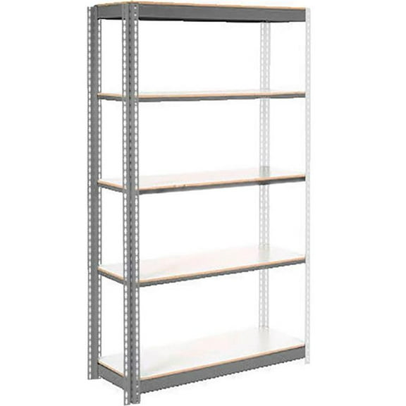 Global Industrial UABS12488L5 5 Shelf Heavy Duty Boltless Shelving Add On - Laminate Deck, White - 48 x 12 x 84 in.