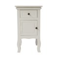 thumbnail image 2 of 24 Inch Paulownia Wood 1 Door Side End Accent Table, Cottage Style, 1 Drawer, 1 Cabinet, White- Saltoro Sherpi, 2 of 5