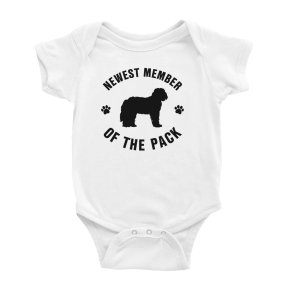 Newest Member of The Pack Bernedoodle Dog Funny Baby Bodysuit Boy Girl