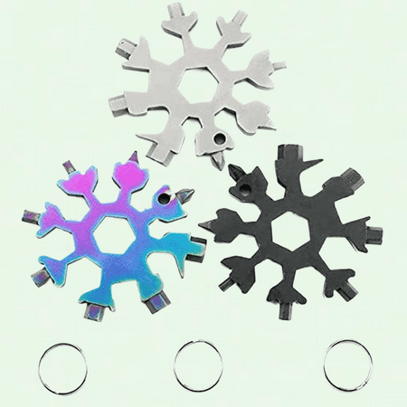 3 Pack 18-in-1 Snowflake Multitool Stainless Steel Snowflake Tool