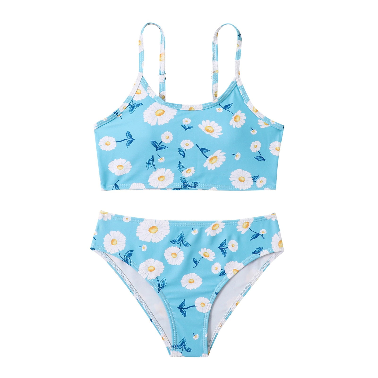 Girls Bathing Suits 2 Piece Swimsuit Kids Floral Daisy Bikini Set ...